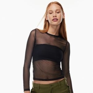 NWOT Aritzia Sunday Best AMASOVA LONGSLEEVE MESH SHEER TOP